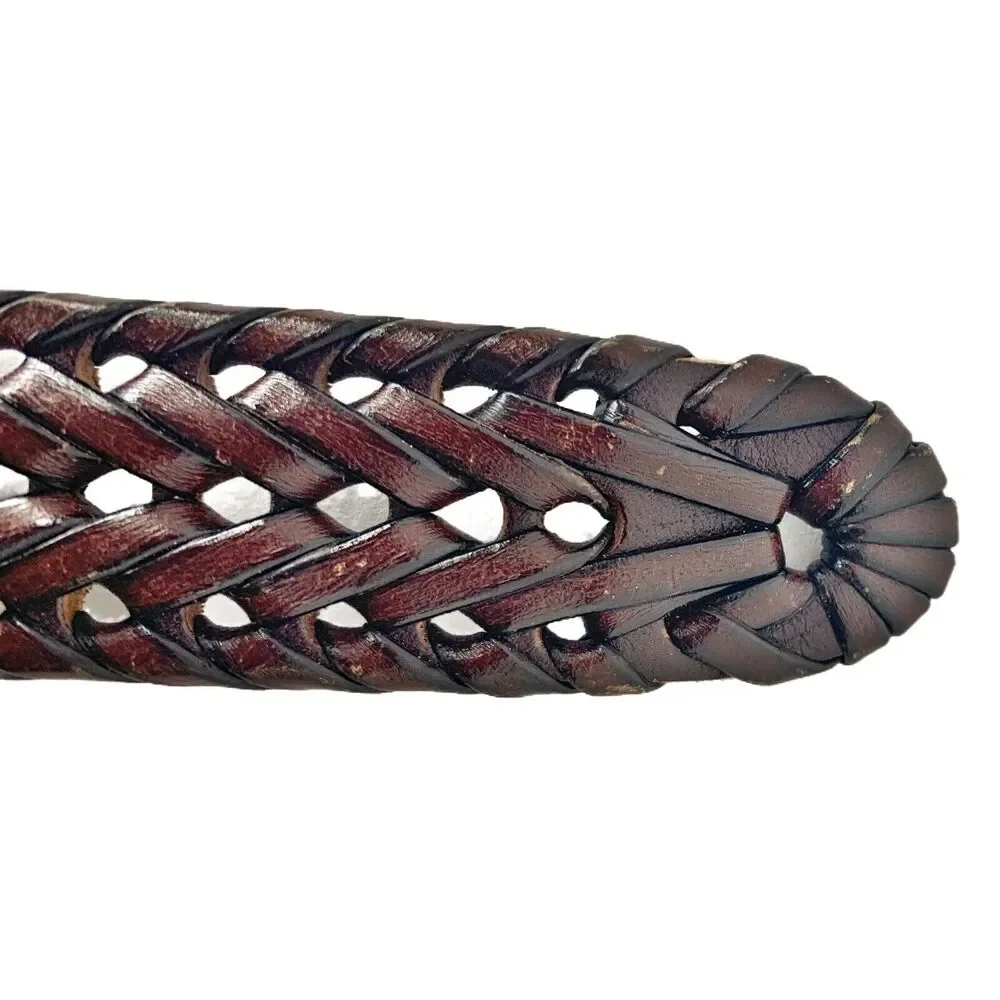 Fossil Braided Leather Brown Belt Size 40 / 100 1.25